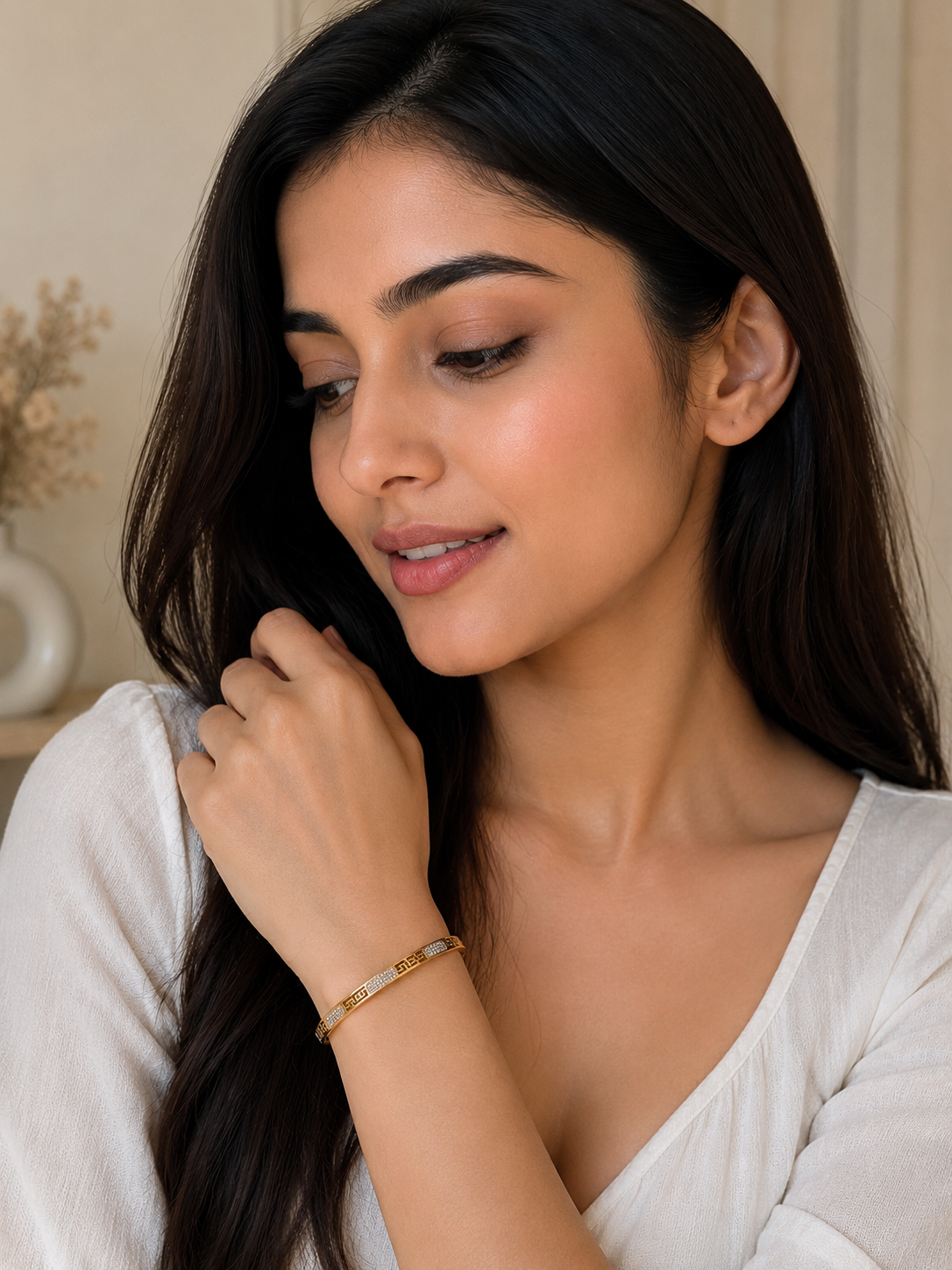 Gold Crystal Cuff Bracelet
